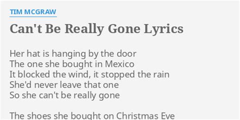 can't be really gone lyrics|can't be really gone song meaning.